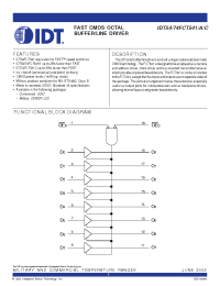 Datasheet IDT54FCT541 manufacturer IDT